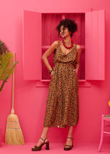 Φόρτωση εικόνας στο εργαλείο προβολής Συλλογής, Athena Dress Vis Leopar Animal Print Φόρεμα με Ζώνη & Τσέπες Petit Boutik