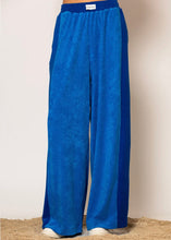 Load image into Gallery viewer, Royal Blue Cotton-blend side striped terry pants LESS SONDER FEELING
