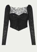 Load image into Gallery viewer, DIEM BUSTIER (BALCONETTE SEQUINED PLEATED) NIDODILEDA