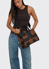 Load image into Gallery viewer, In The Name Crosstote Mini EA Logo Brown Elena Athanasiou