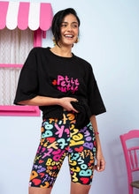 Load image into Gallery viewer, Biker Short Black Multi Petit Letters Ποδηλατικό Κολάν Petit Boutik