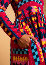 Φόρτωση εικόνας στο εργαλείο προβολής Συλλογής, Isabella Dress Diamond Stripes Jersey Φόρεμα με Τσέπες Petit Boutik