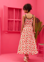 Load image into Gallery viewer, Matina Dress White Strawberries Φόρεμα με Ζώνη & Τσέπες Petit Boutik