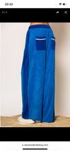 Load image into Gallery viewer, Royal Blue Cotton-blend side striped terry pants LESS SONDER FEELING
