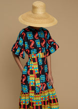 Load image into Gallery viewer, MAXI DRESS NAXOS (NAXOS CUSHION MULTI BLACK PRINT) MELITΤA
