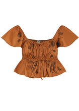 Load image into Gallery viewer, ARLETH TOP BROWN (BEADED COTTON) NIDODILEDA