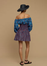 Load image into Gallery viewer, MINI DRESS KIMOLOS (AMORGOS BIRD BLACK & BLUE PRINT) MELIΤTA