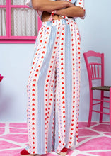 Load image into Gallery viewer, Lora Pants Vis Blue Stripes Red Hearts Παντελόνα με Τσέπες Petit Boutik