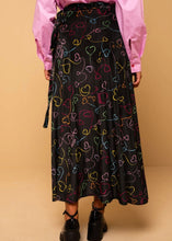 Load image into Gallery viewer, Klara Wrap Skirt Connecting Hearts Βελούδινη Ριπ Δετή Φούστα Petit Boutik