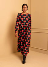 Φόρτωση εικόνας στο εργαλείο προβολής Συλλογής, Isabella Dress Black Pixel Balloons Hearts Φούτερ Φόρεμα με Τσέπες Petit Boutik