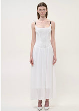 Load image into Gallery viewer, MIDI DRESS EMBROIDERY WHITE BOOM