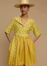 Load image into Gallery viewer, DRESS SIFNOS (NAXOS CURTAIN LIME/ORANGE PRINT) MELITTA