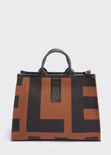 Load image into Gallery viewer, In The Name Crosstote Large EA Logo Brown Elena Athanasiou