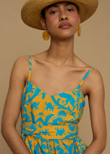 Load image into Gallery viewer, TOP DONOUSA (CYCLADES ORANGE/BLUE PRINT) MELITTA