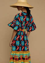 Load image into Gallery viewer, MAXI DRESS NAXOS (NAXOS CUSHION MULTI BLACK PRINT) MELITΤA