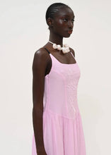 Load image into Gallery viewer, MIDI DRESS EMBROIDERY PINK BOOM