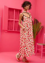 Load image into Gallery viewer, Matina Dress White Strawberries Φόρεμα με Ζώνη & Τσέπες Petit Boutik