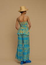 Load image into Gallery viewer, PANTS AMORGOS (CYCLADES ORANGE/BLUE PRINT) MELITTA