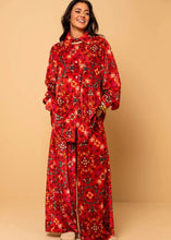 Φόρτωση εικόνας στο εργαλείο προβολής Συλλογής, Maya Shirt Red Terracotta Folk Pixel Flower Βελούδινο Rip Πουκάμισο Petit Boutik