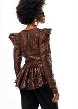 Load image into Gallery viewer, YVONNE TOP BROWN A PIECE OF ME