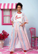 Load image into Gallery viewer, Lora Pants Vis Blue Stripes Red Hearts Παντελόνα με Τσέπες Petit Boutik