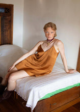 Load image into Gallery viewer, AUTUMN MINI DRESS TABAC (SATIN LINGERIE) Nidodileda