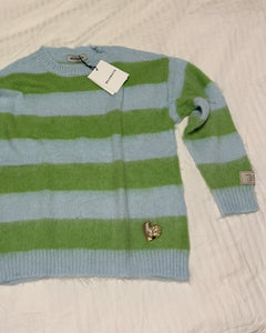 PULLOVER STRIPES LIME MILKWHITE