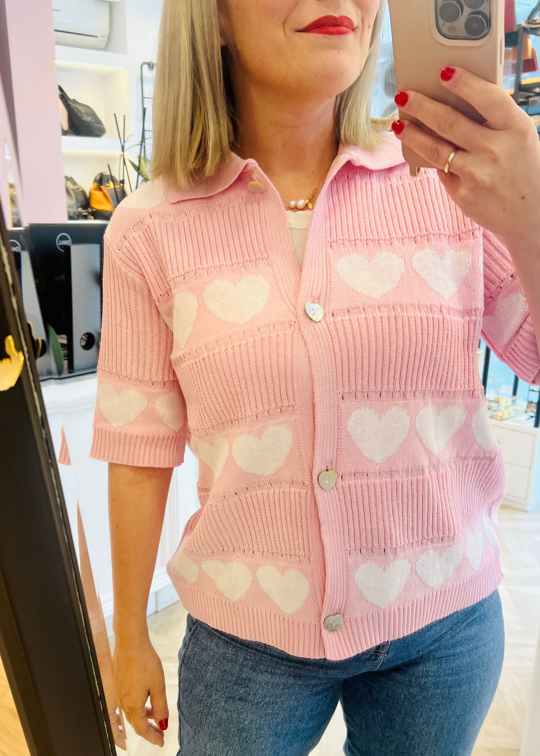 Cardigan Polo Hearts (Pink) COMBOS