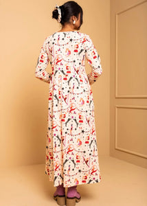 Isabella Dress Cream Circus Φούτερ Φόρεμα με Τσέπες Petit Boutik