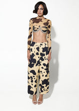 Load image into Gallery viewer, PRINTED CROP TOP WITH CRYSTALS MUSTARD MILKWHITE
