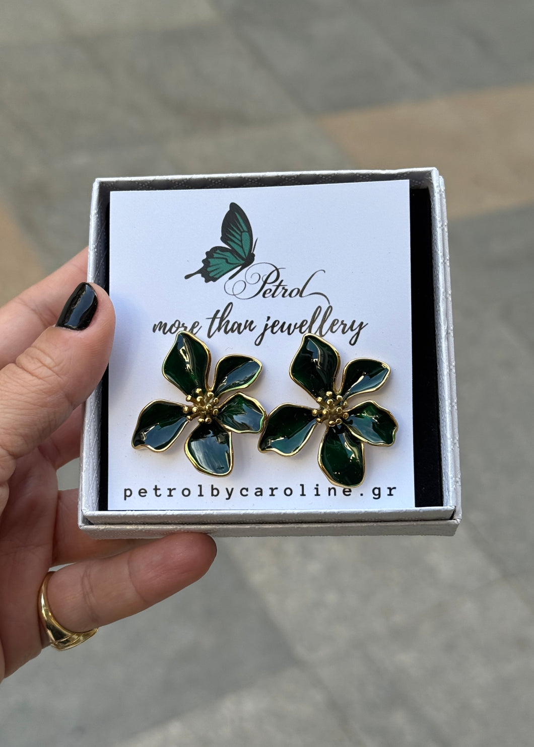 JELLY FLOWER GREEN EARRINGS