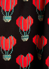 Φόρτωση εικόνας στο εργαλείο προβολής Συλλογής, Isabella Dress Black Pixel Balloons Hearts Φούτερ Φόρεμα με Τσέπες Petit Boutik
