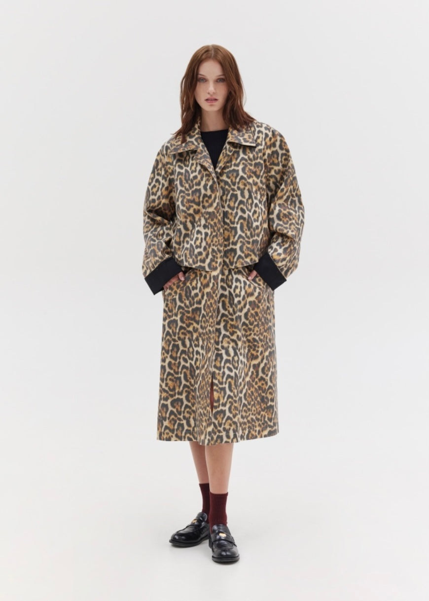 MATHIEW PRINTED TRENCH COAT (ANIMAL) SUNSETGO