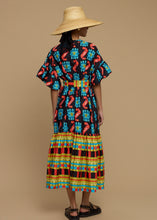 Load image into Gallery viewer, MAXI DRESS NAXOS (NAXOS CUSHION MULTI BLACK PRINT) MELITΤA
