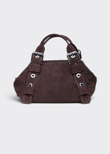Load image into Gallery viewer, Hug Bag Suede Τσαντα Χειρος Καφε Small Elena Athanasiou
