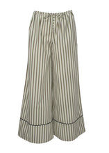 Load image into Gallery viewer, Striped Poplin Wide-leg Pants Green LESS SONDER FEELING
