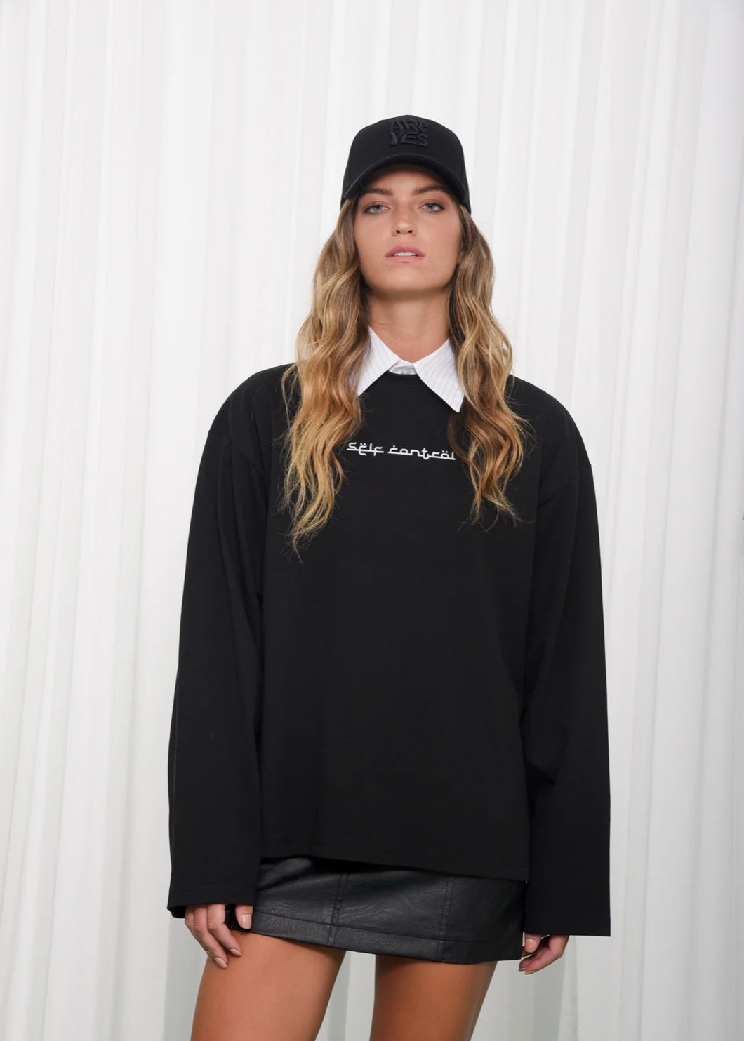 SELF CONTROL LONG SLEEVE T-SHIRT BLACK ARPYES