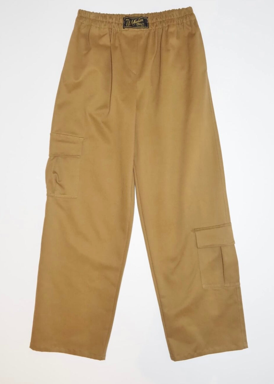 UNISEX CARGO PANTS OLIVE MILKWHITE