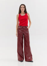 Load image into Gallery viewer, INAYA LEATHER PANTS (CROCO BURGUNDY) SUNSETGO
