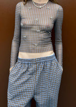 Load image into Gallery viewer, TOP MESH WITH BOWS BLUE MILKWHITE
