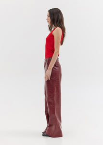 INAYA LEATHER PANTS (CROCO BURGUNDY) SUNSETGO