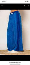 Load image into Gallery viewer, Royal Blue Cotton-blend side striped terry pants LESS SONDER FEELING
