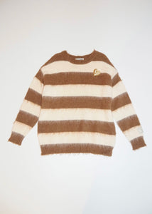 PULLOVER STRIPES BROWN MILKWHITE