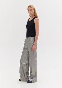 INAYA LEATHER PANTS (SILVER) SUNSETGO