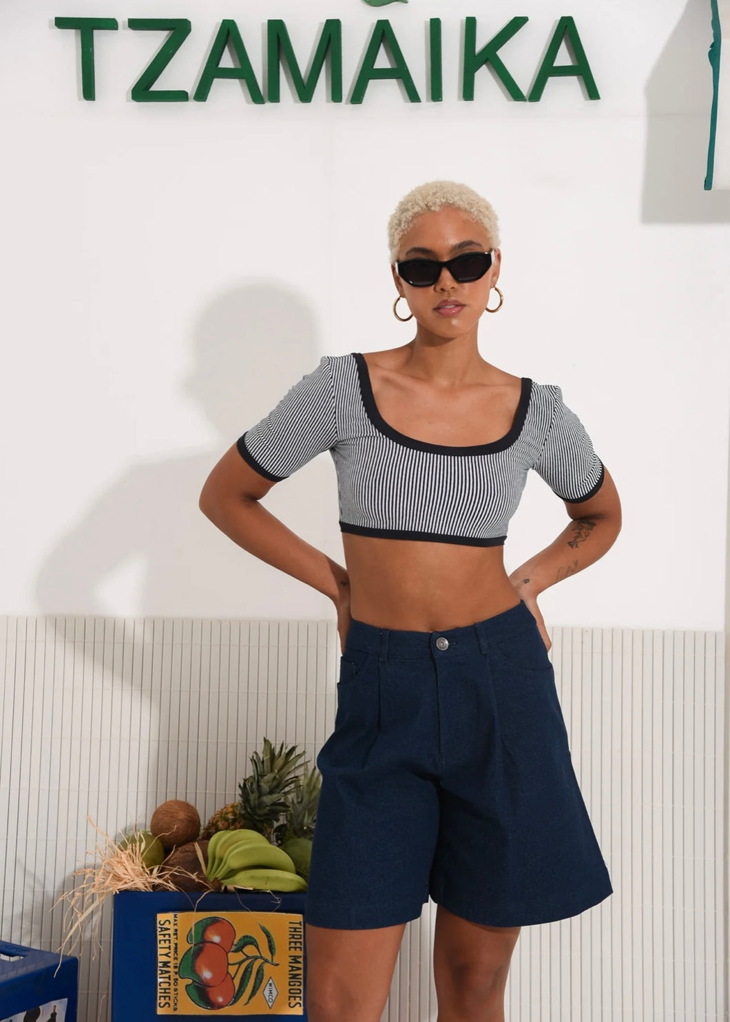 ROOTS CROP TOP NAVY BLUE ARPYES