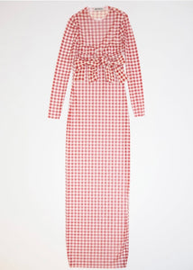 MESH DRESS WITH BOWS (Vichy Red) MILKWHITE