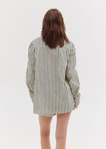 AGNES SHIRT (B&W STRIPES) SUNSETGO