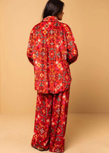 Φόρτωση εικόνας στο εργαλείο προβολής Συλλογής, Maya Shirt Red Terracotta Folk Pixel Flower Βελούδινο Rip Πουκάμισο Petit Boutik
