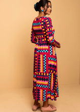 Φόρτωση εικόνας στο εργαλείο προβολής Συλλογής, Isabella Dress Diamond Stripes Jersey Φόρεμα με Τσέπες Petit Boutik
