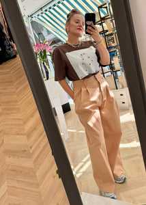 CLASSIC CROPPED PANTS PEACH MILKWHITE
